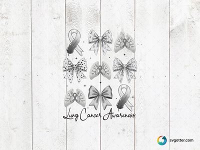 Lung Cancer Awareness Bows, Best for activists, best on t-shirt, best to be applied with heat transfer vinyl