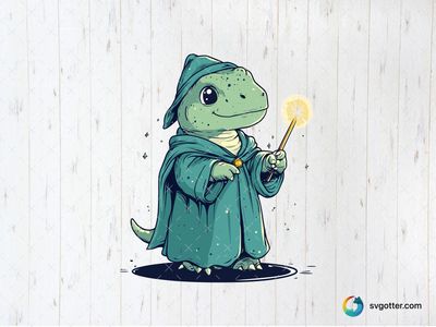Magical Dinosaur Wizard, Best for child, best on t-shirt, best to be applied with sublimation