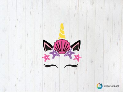 Magical Unicorn Seashell Design, Best for children, best on t-shirt, best to be applied with sublimation