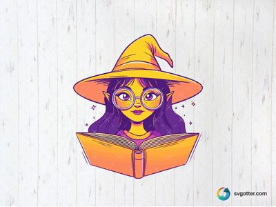 Magical Witch Reading, Best for fantasy lovers, best on t-shirt, best to be applied with sublimation