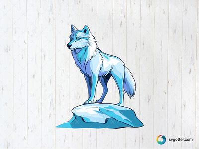 Majestic Blue Wolf, Best for animal lovers, best on wall art, best to be applied with sublimation