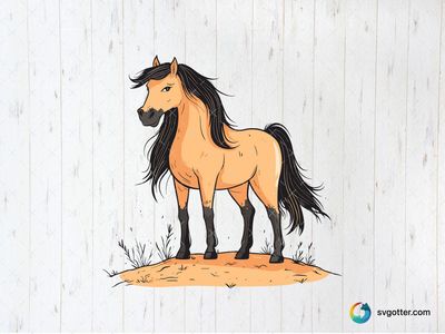 Majestic Horse Illustration, Best for horse lovers, best on wall art, best to be applied with print and cut
