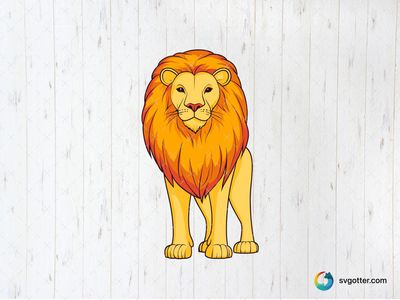 Majestic Lion Illustration, Best for wildlife enthusiasts, best on wall art, best to be applied with print and cut