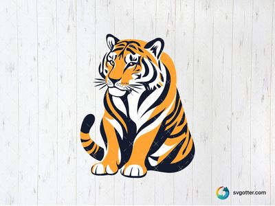 Majestic Tiger Illustration, Best for animal lovers, best on wall art, best to be applied with print and cut