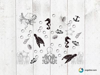 Marine Life Pattern, Best for ocean enthusiasts, best on mugs, best to be applied with sublimation