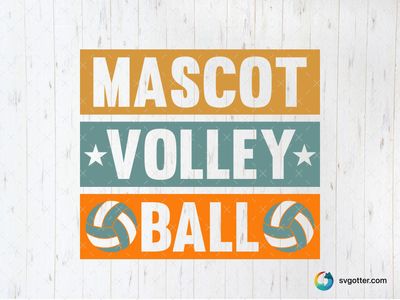 Mascot Volleyball Design, Best for sports fans, best on t-shirt, best to be applied with screen printing