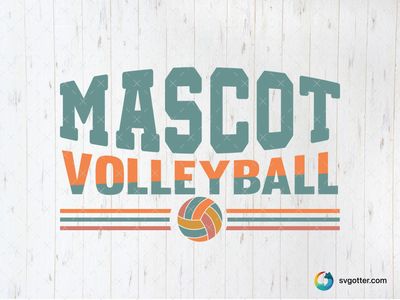 Mascot Volleyball Design, Best for sports fans, best on t-shirt, best to be applied with screen printing