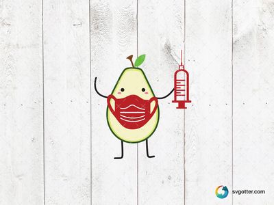 Masked Avocado with Syringe, Best for health enthusiasts, best on t-shirt, best to be applied with sublimation