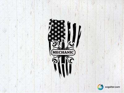 Mechanic American Flag Design, Best for mechanic, best on t-shirt, best to be applied with heat transfer vinyl