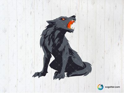 Menacing Howling Wolf, Best for horror enthusiasts, best on t-shirts, best to be applied with screen printing