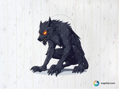 Menacing Werewolf, Best for horror enthusiasts, best on t-shirt, best to be applied with screen printing