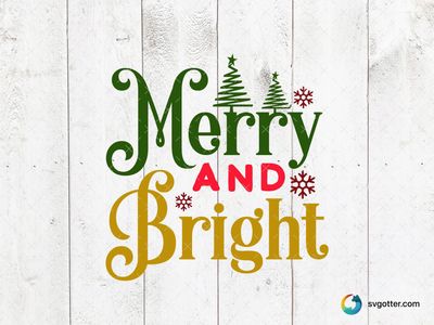 Merry and Bright Christmas Design, Best for holiday enthusiast, best on t-shirt, best to be applied with heat transfer vinyl