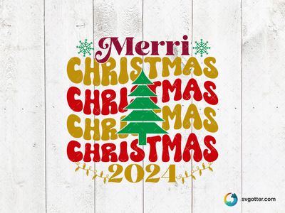 Merry Christmas 2024 Design, Best for holiday enthusiasts, best on t-shirt, best to be applied with sublimation