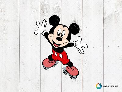 Mickey Mouse on Roller Skates, Best for children, best on t-shirt, best to be applied with sublimation