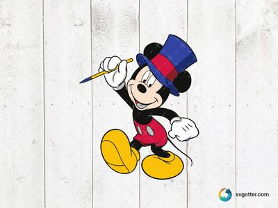 Mickey Mouse with Paintbrush, Best for Disney fans, best on t-shirt, best to be applied with screen printing