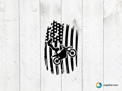 Motocross American Flag Design, Best for extreme sports fans, best on t-shirt, best to be applied with screen printing