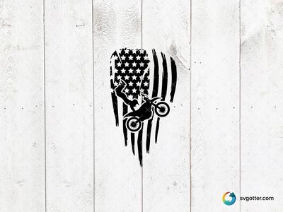 Motocross American Flag Design, Best for sports fans, best on t-shirt, best to be applied with screen printing