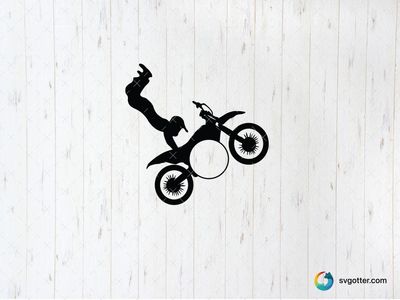 Motocross Stunt Silhouette, Best for sports fans, best on t-shirt, best to be applied with screen printing