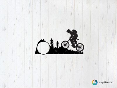 Mountain Biking Silhouette, Best for sports enthusiasts, best on t-shirt, best to be applied with heat transfer vinyl