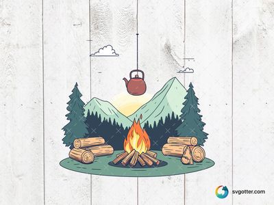Mountain Camping Scene, Best for campers, best on wall art, best to be applied with sublimation