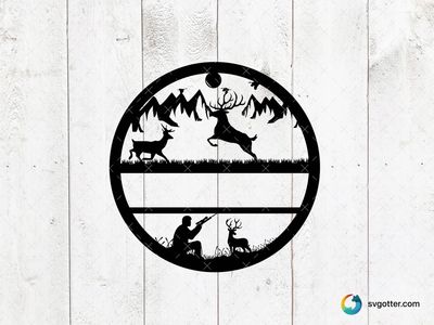 Mountain Hunting Silhouette, Best for sports fans, best on t-shirt, best to be applied with screen printing