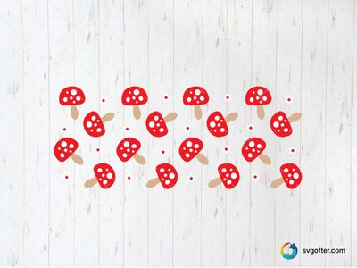 Mushroom Pattern Glass Wrap, Best for nature lovers, best on glass, best to be applied with adhesive vinyl
