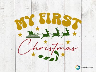 My First Christmas Design, Best for baby, best on baby onesies, best to be applied with sublimation