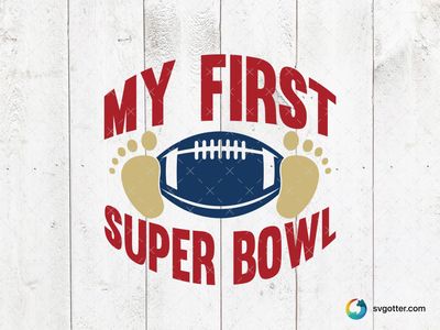 My First Super Bowl Design, Best for baby, best on baby onesies, best to be applied with heat transfer vinyl
