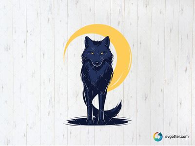 Mystical Wolf with Moon, Best for wildlife enthusiasts, best on wall art, best to be applied with sublimation