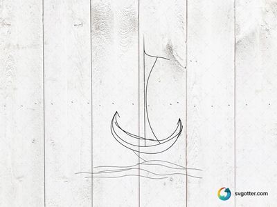 Nautical Anchor and Sailboat, Best for sailors, best on tote bag, best to be applied with screen printing