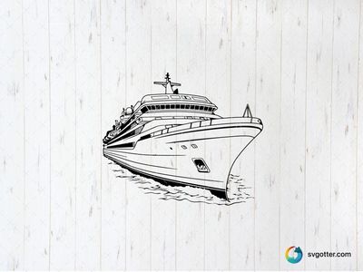Nautical Cruise Ship Illustration, Best for travelers, best on wall art, best to be applied with print and cut