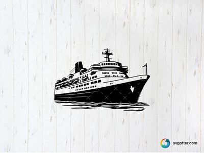 Nautical Cruise Ship Illustration, Best for travelers, best on wall art, best to be applied with screen printing