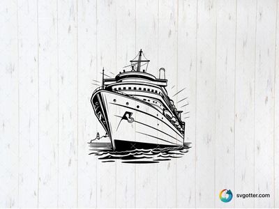 Nautical Cruise Ship Illustration, Best for travelers, best on wall art, best to be applied with print and cut