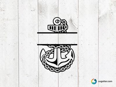 Nautical Monogram Anchor, Best for family, best on tote bag, best to be applied with embroidery templates