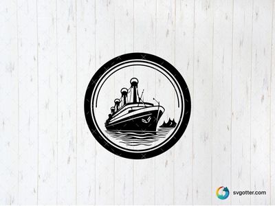 Nautical Ocean Liner Emblem, Best for travelers, best on tote bags, best to be applied with screen printing