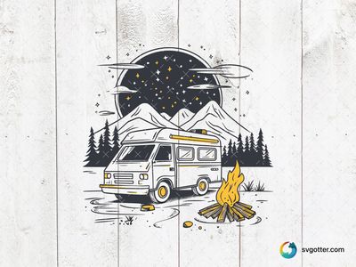 Night Camping Adventure, Best for campers, best on wall art, best to be applied with screen printing