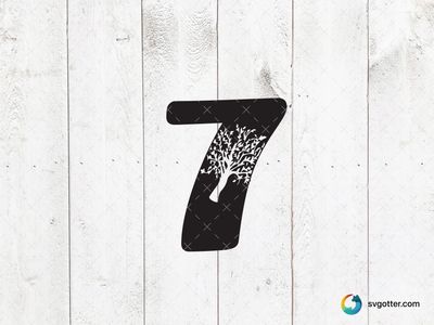 Number Seven Tree Silhouette, Best for nature enthusiasts, best on t-shirt, best to be applied with screen printing