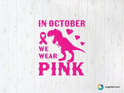 October Pink Awareness Dinosaur, Best for activists, best on t-shirt, best to be applied with heat transfer vinyl