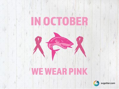 October Pink Awareness Shark, Best for activists, best on t-shirt, best to be applied with screen printing