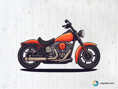 Orange Harley Davidson Motorcycle, Best for motorcycle enthusiasts, best on t-shirt, best to be applied with screen printing
