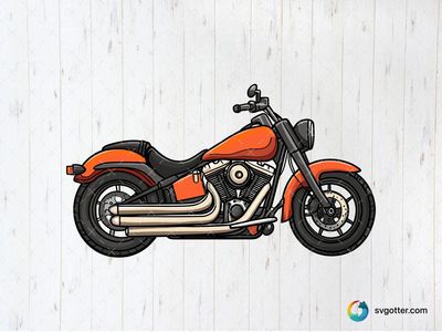Orange Harley Davidson Motorcycle, Best for motorcycle enthusiasts, best on wall art, best to be applied with print and cut