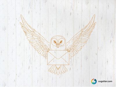Owl Messenger with Envelope, Best for witch enthusiasts, best on wall art, best to be applied with screen printing