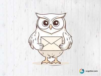 Owl with Letter, Best for Harry Potter fans, best on t-shirt, best to be applied with sublimation