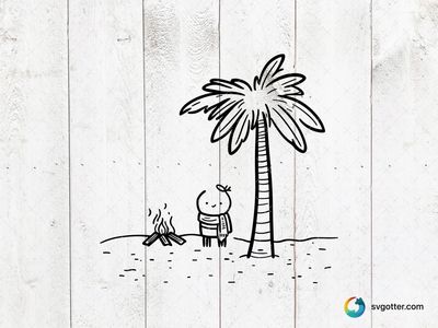 Palm Tree Camping Scene, Best for campers, best on t-shirt, best to be applied with screen printing