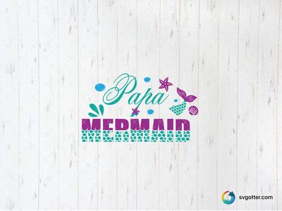 Papa Mermaid Design, Best for dad, best on t-shirt, best to be applied with heat transfer vinyl
