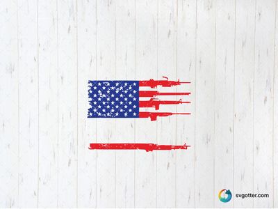 Patriotic Firearm Flag, Best for patriots, best on t-shirt, best to be applied with screen printing