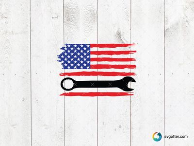 Patriotic Mechanic Design, Best for mechanics, best on t-shirt, best to be applied with screen printing