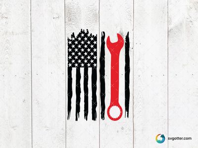 Patriotic Mechanic Design, Best for mechanic, best on t-shirt, best to be applied with screen printing