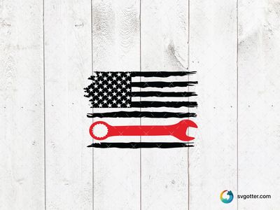 Patriotic Mechanic Wrench, Best for mechanic, best on t-shirt, best to be applied with screen printing
