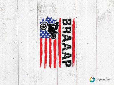 Patriotic Motorbike Design, Best for sports fan, best on t-shirt, best to be applied with heat transfer vinyl